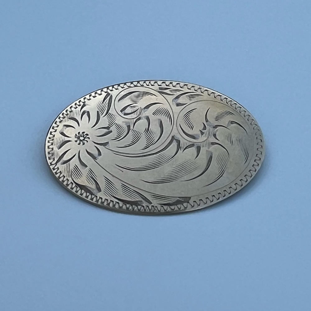 Vintage Ladye Fayre Gold Filled Floral Etched Brooch